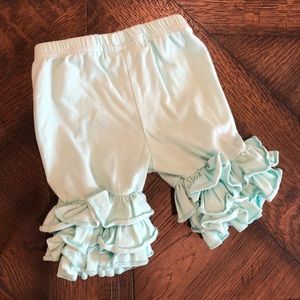 Girls aqua ruffle shorts